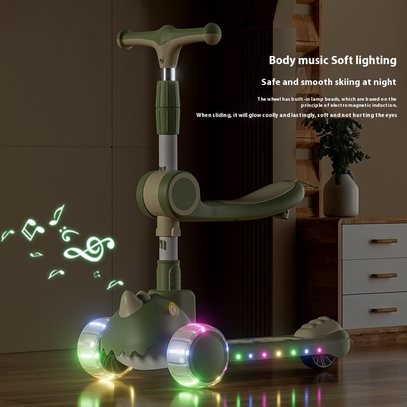 Children Dinosaur Scooter Multi-functional Five-in-one Toy Baby Boys And Girls