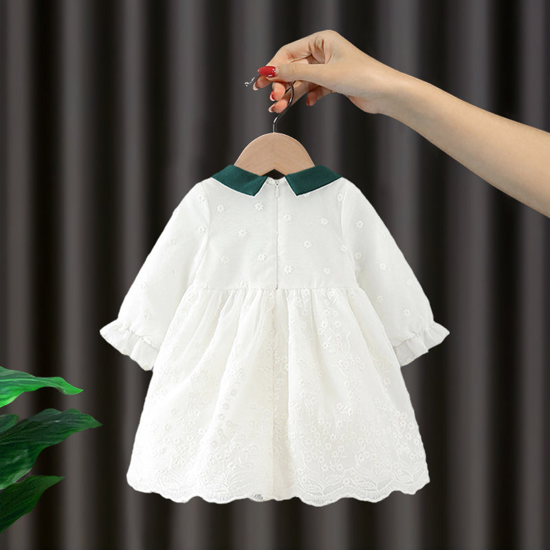 Baby Girl Princess Dress Spring Dress 2121 New 3-Year-Old 4-Week-Old Children Spring And Autumn Dress Girl'S Foreign Style Dress